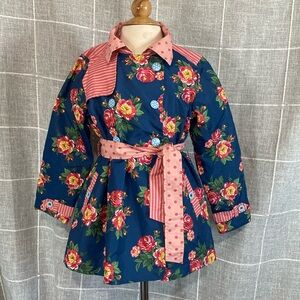 Matilda Jane Blue floral rain coat NWOT size 6